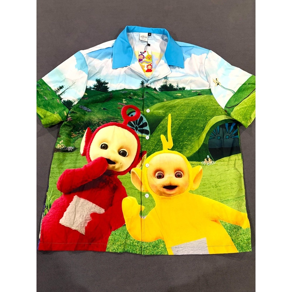 Teletubbies x SHEIN Shirt Mens 2XL Multicolor Vibrant Teletubbyland Landscape